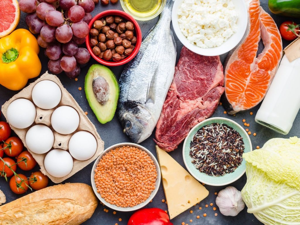 variety of healthy foods